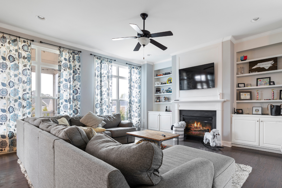 living room recessed lighting and ceiling fan light for CK electric in Sykesville